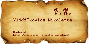 Vidákovics Nikoletta névjegykártya