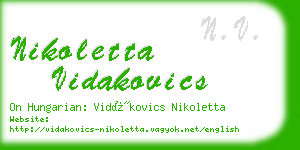 nikoletta vidakovics business card